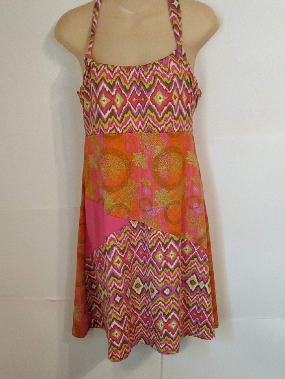 Lola Yoga Swim dress Boho Pink Vibrant Colors